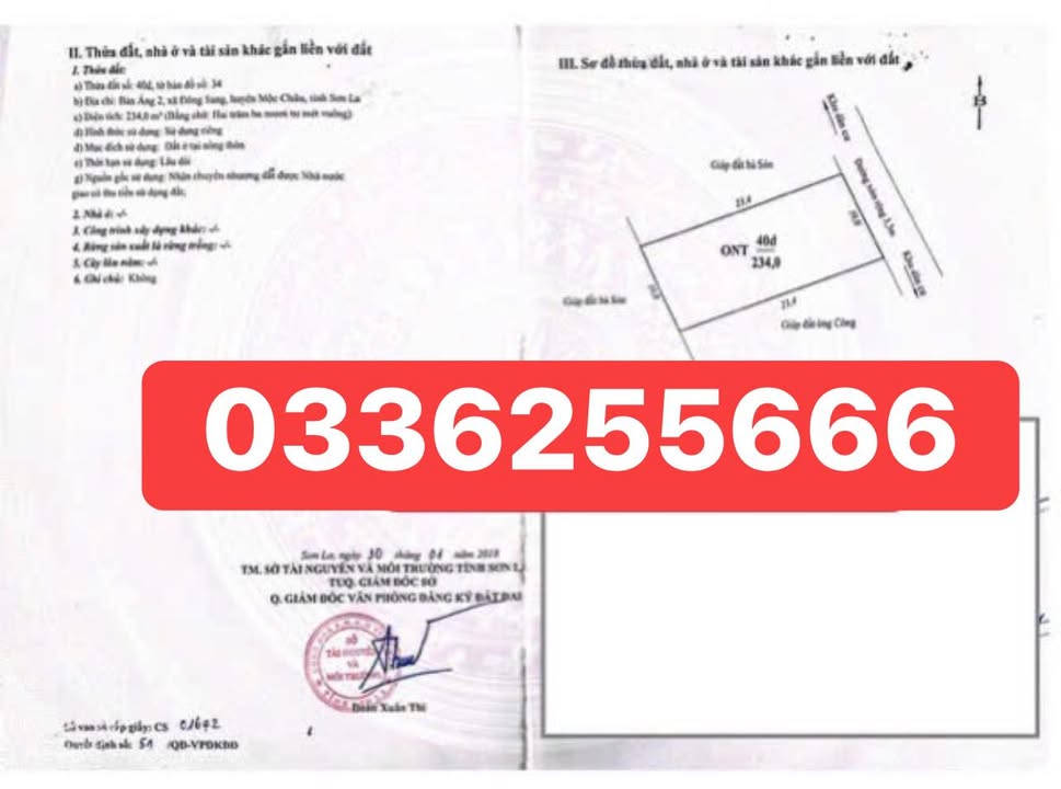 Đất nền Mộc Châu 468m² giá thỏa thuận - Cơ hội đầu tư hấp dẫn!