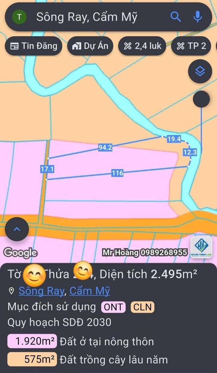 Đất Sào View Suối Thề - Xã Sông Ray, Cẩm Mỹ - Chỉ 2.328 tỷ - Đầu tư sinh lời tốt!