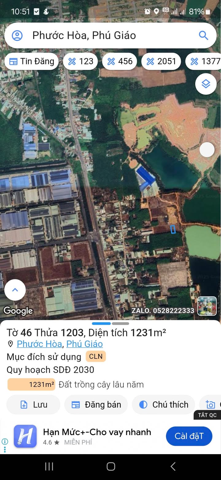 Đất nền Phước Hòa, Phú Giáo 1224m² giá 24 tỷ - Phù hợp cho kho xưởng và nhà trọ!