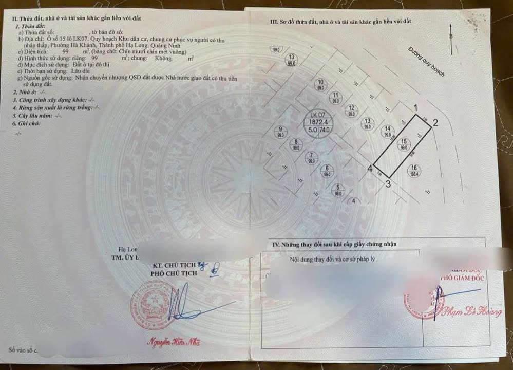 Đất nền Cao Xanh Hạ Long 99m² giá chỉ 1.95 tỷ - Cơ hội đầu tư tuyệt vời!