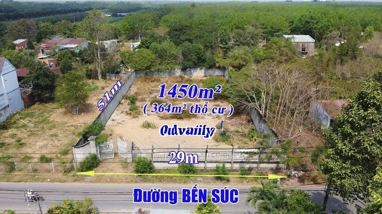 Đất mặt tiền đường Bến Súc, An Nhơn Tây, 1500m² - Thích hợp xây biệt thự, kho bãi!