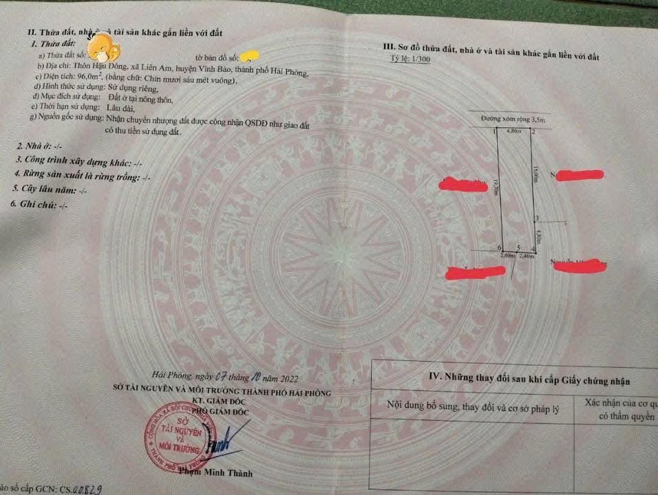 Đất nền Liên Am, Vĩnh Bảo 100m² - Sổ đỏ chính chủ, giá thỏa thuận!