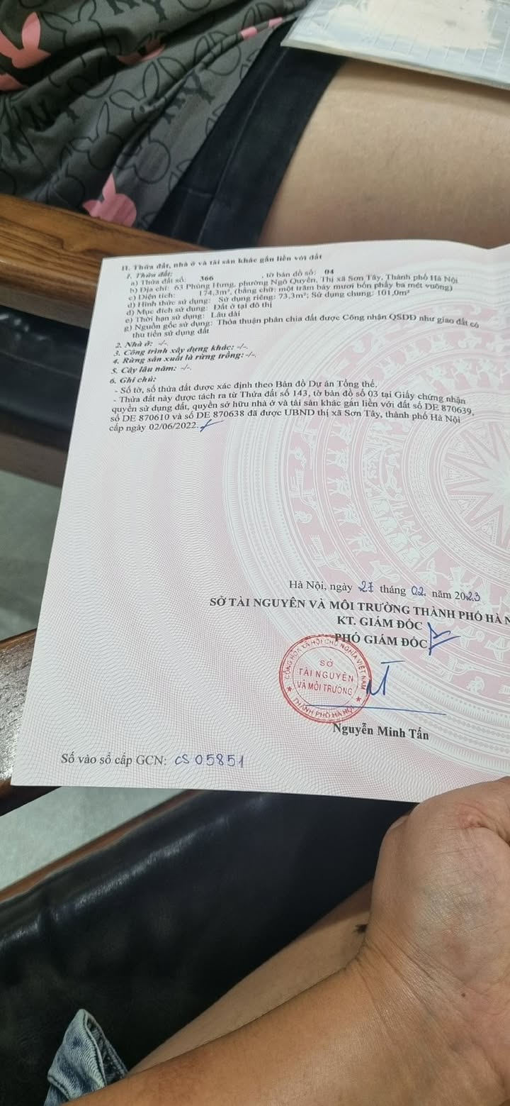 Đất nền lô góc Trần Hưng Đạo, Sơn Tây, 73m² - Giá chỉ 1.1 tỷ, cơ hội vàng để đầu tư!