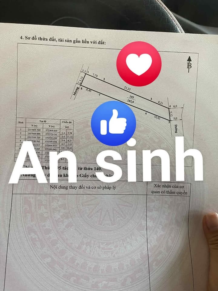 Đất thổ cư An Sinh Đông Triều 186m² giá chỉ 399 triệu - Cơ hội đầu tư hấp dẫn!