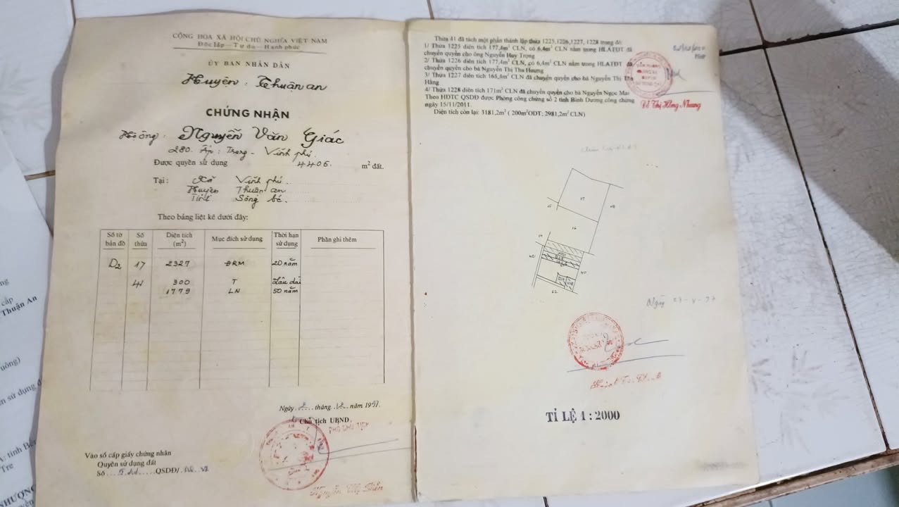 Đất nền Vĩnh Phú, TP Thuận An, 2327m² giá 30.249 tỷ - Cơ hội đầu tư tuyệt vời!