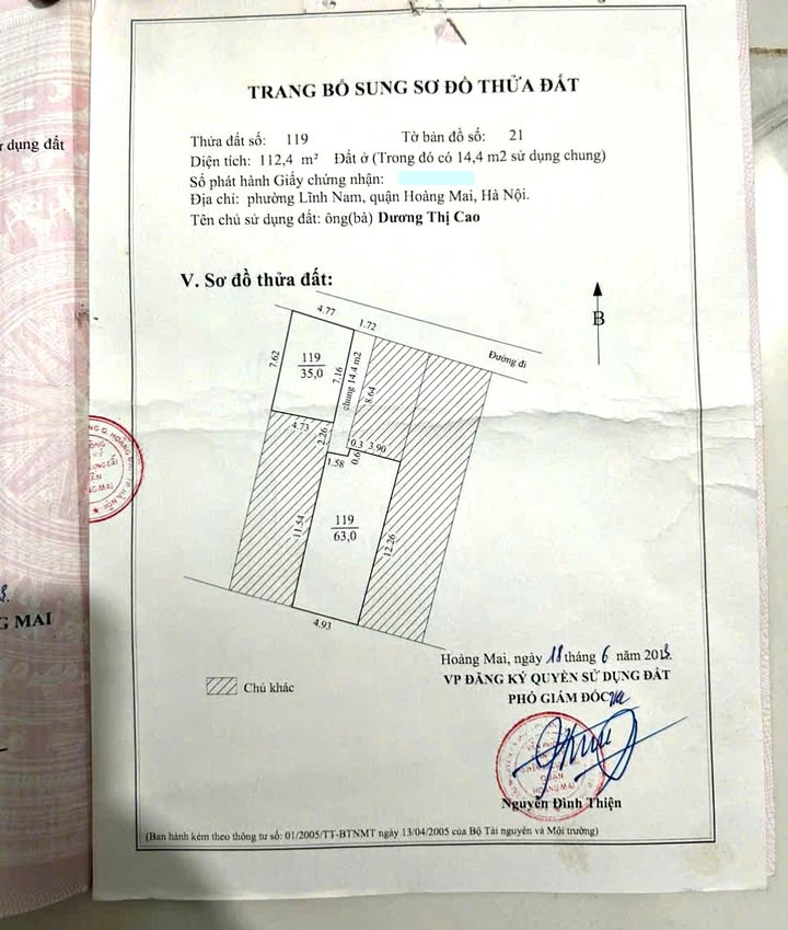 Đất nền chính chủ quận Hoàng Mai 98m² giá 9.87 tỷ - Sổ đỏ, gần tiện ích