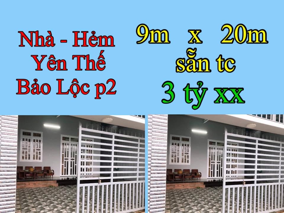 Nhà hẻm Yên Thế Bảo Lộc 180m² giá 3 tỷ - Sân ô tô rộng rãi!