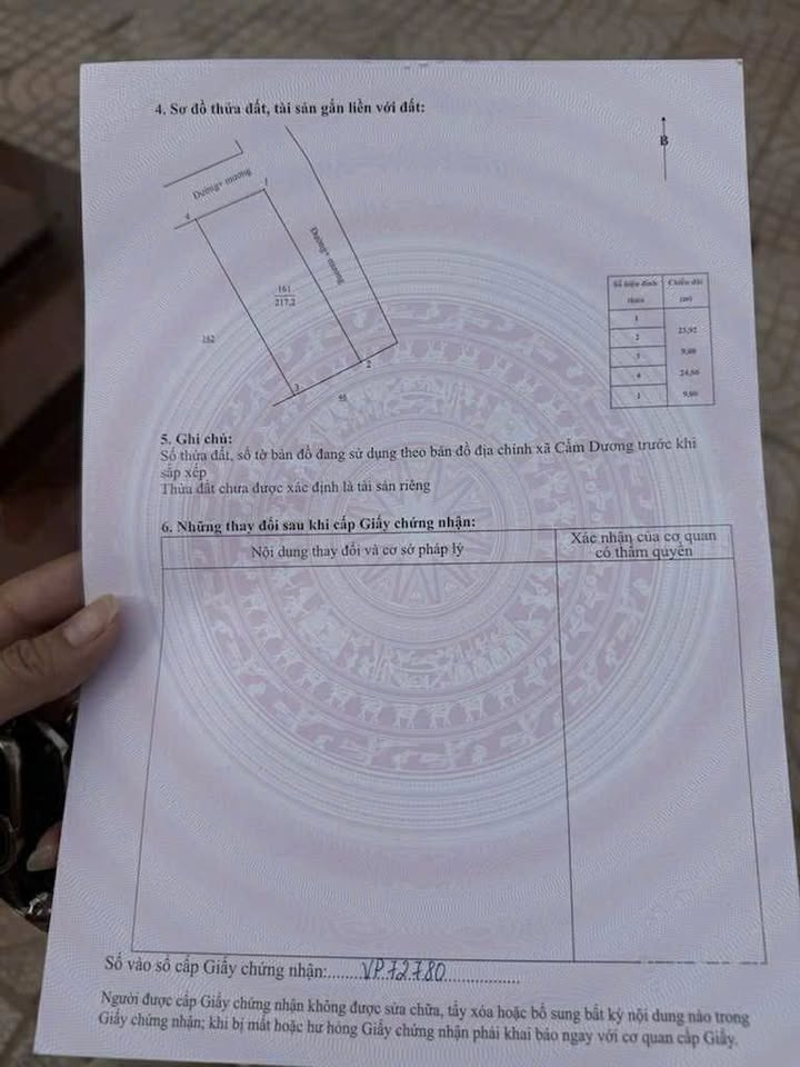 Đất nền Cẩm Dương 216m² giá 4xx triệu - Sổ đỏ chính chủ