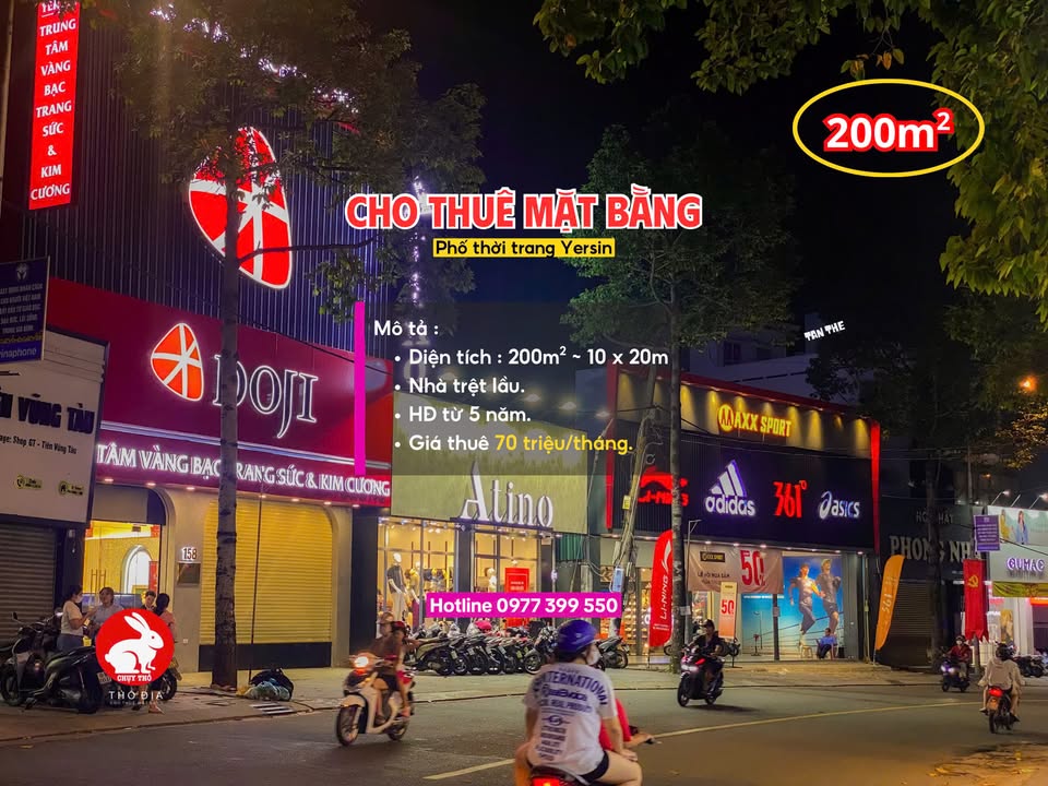 Cho thuê mặt bằng 200m² đường Yersin - Vị trí đắc địa kinh doanh thời trang!