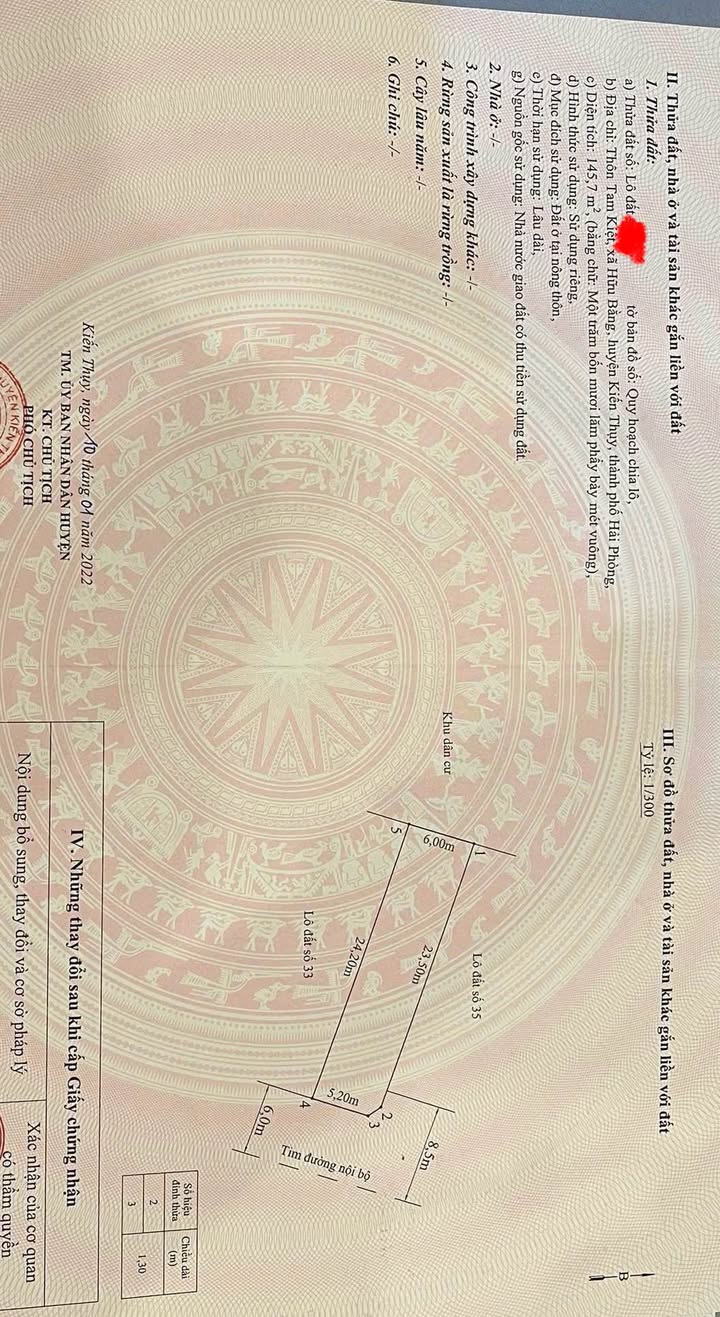 Đất nền đấu giá Hữu Bằng, Kiến Thụy 174m² giá 1.74 tỷ - Tiềm năng đầu tư sinh lời!