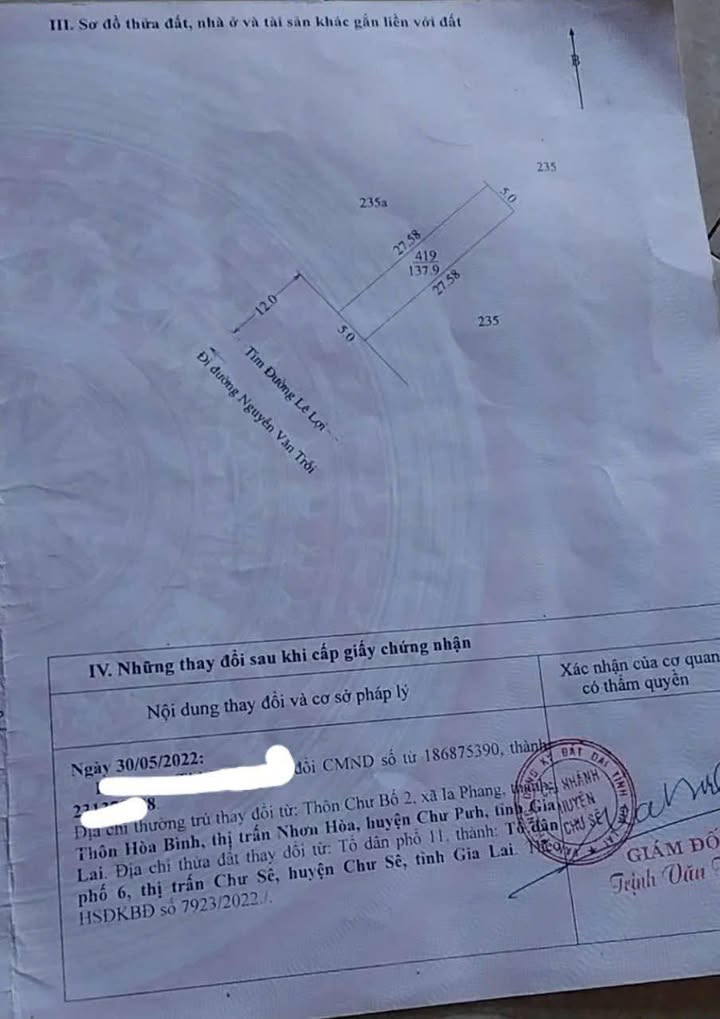 Đất lô góc mặt tiền Lê Lợi, Chư Sê, Gia Lai 135m² giá 1.6 tỷ - Cơ hội đầu tư tuyệt vời!