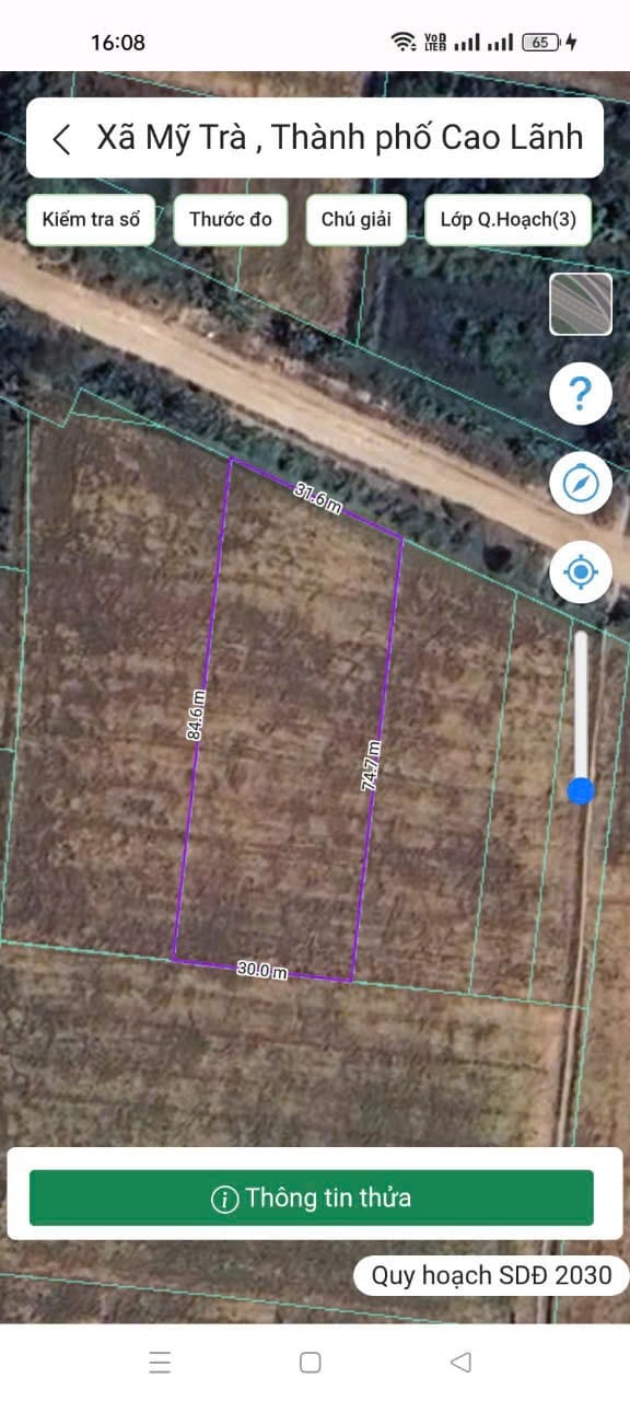 Đất nền 2377m² mặt tiền đường Tránh Quốc Lộ 30, xã Mỹ Trà - Giá chỉ 3 tỷ!