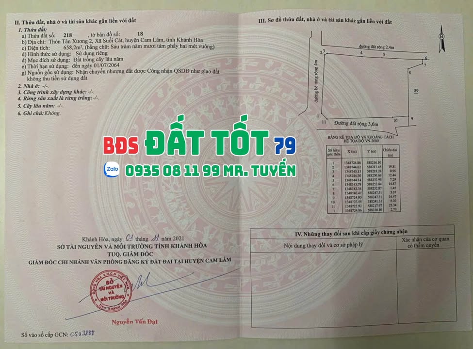 Đất 3 mặt tiền tại Cam Lâm 1.631,1m² giá 6,5 tỷ - Cơ hội đầu tư vàng!