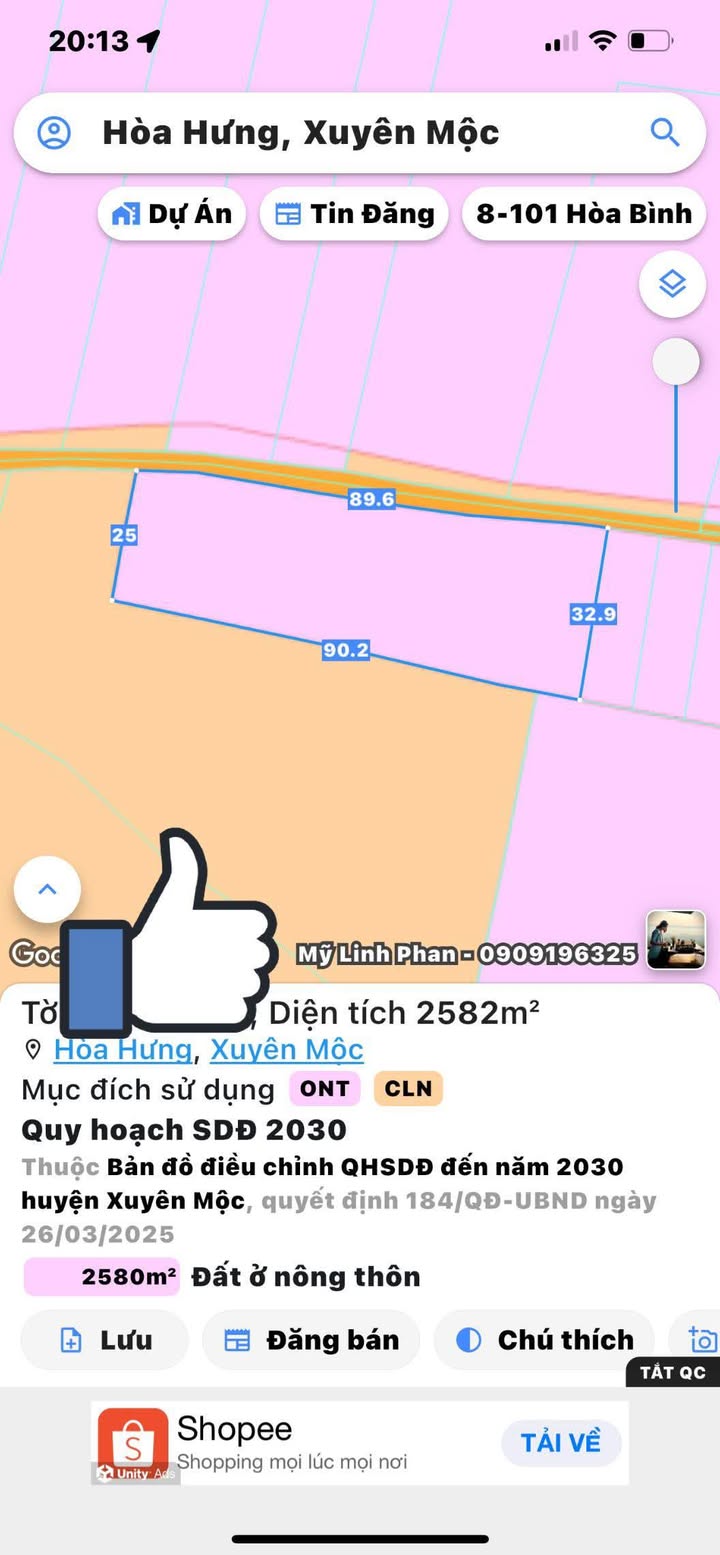 Đất nền Hòa Hưng Xuyên Mộc 2880m² giá 13.68 tỷ - Cơ hội đầu tư tuyệt vời!