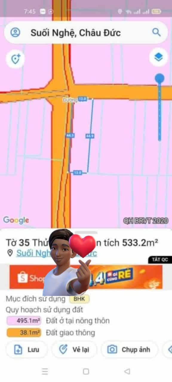 Đất nền Ngãi Giao, Châu Đức 533m² giá thỏa thuận - Mặt tiền 2 đường, đầu tư sinh lời!