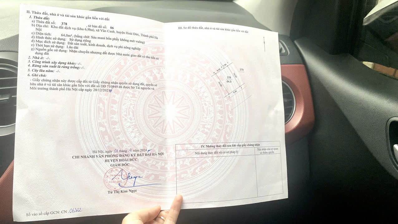 Đất nền Vân Canh, Hoài Đức 64m², giá chỉ 12,16 tỷ - Đầu tư sinh lời ngay!