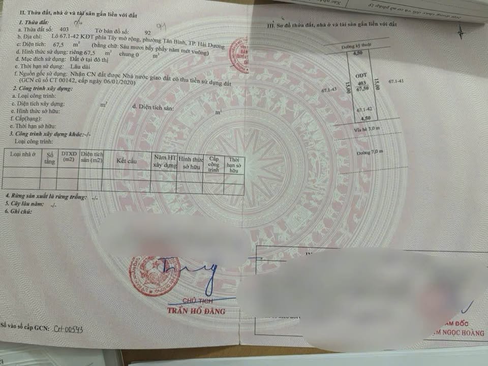 Đất khu Vịt Cỏ Hồ Sen, Hải Dương 67m² giá 4.69 tỷ - Sổ hồng chính chủ!
