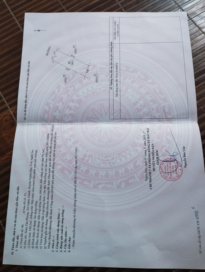 Đất nền chính chủ Nghĩa Thành 194m² giá 300 triệu - Cơ hội đầu tư tuyệt vời!