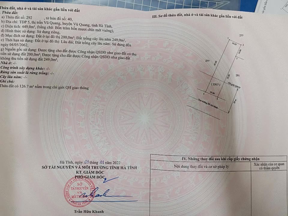 Đất nền Vũ Quang 449m² giá chỉ 1 tỷ - Cơ hội đầu tư tuyệt vời!