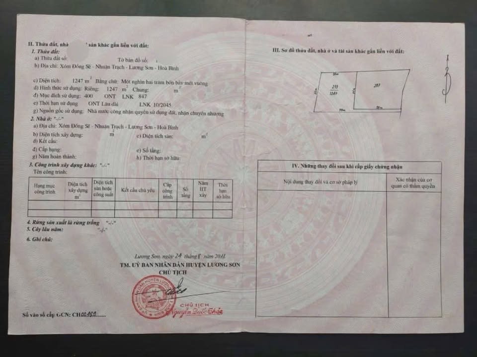 Đất nền Nhuận Trạch Lương Sơn 2726m² giá 800 triệu - Cơ hội đầu tư sinh lời!