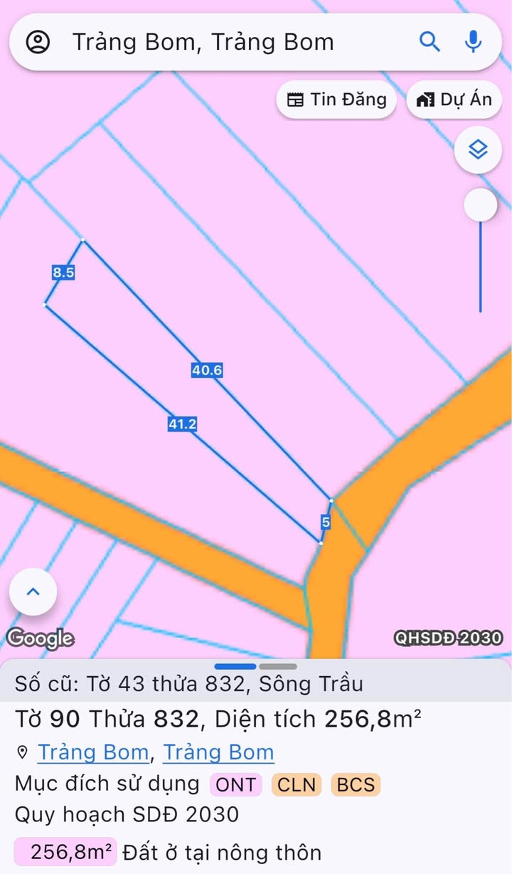 Đất thổ cư Trảng Bom 256m² giá chỉ 1 tỷ - Mặt tiền kinh doanh sầm uất!
