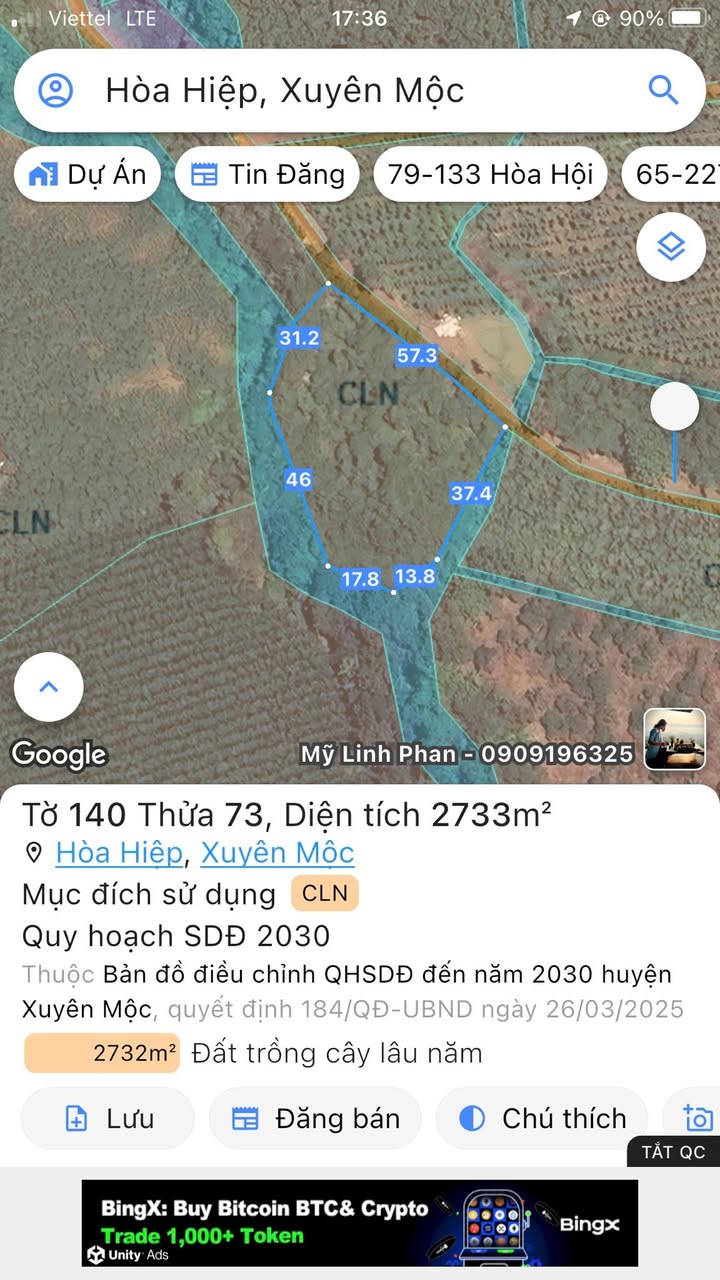 Đất nền Hòa Hiệp Xuyên Mộc 2733m² giá 1.1 tỷ - Cơ hội đầu tư tuyệt vời!