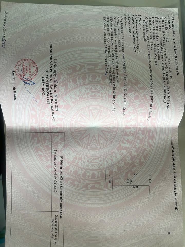 Đất nền Thư Phú Thường Tín 92m² giá 400 triệu - Lô góc 2 mặt đường đẹp!