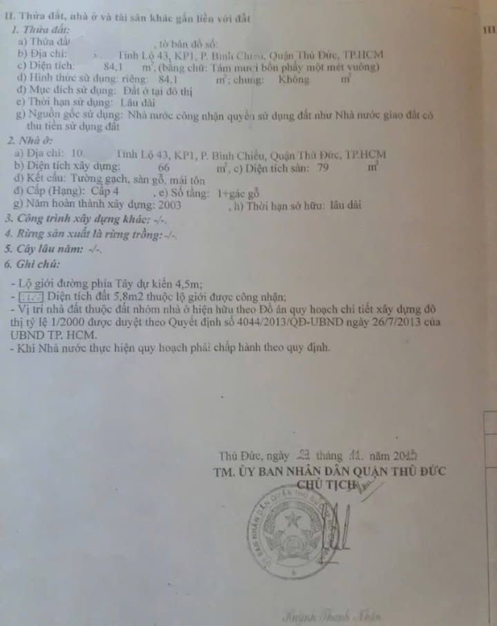 Nhà cấp 4 84m² Thủ Đức giá 3.6 tỷ - Hẻm ô tô vào tận cửa!