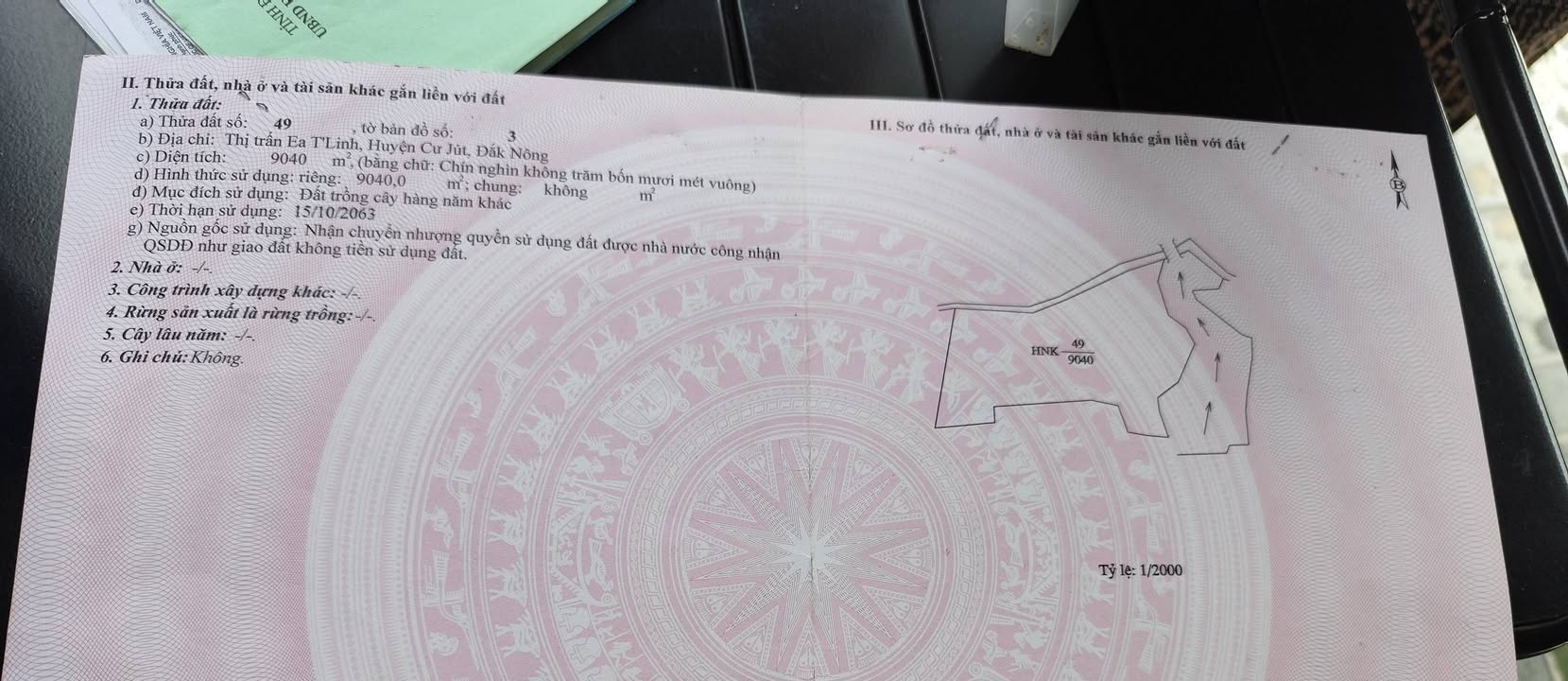 Đất nền 9040m² tại thị trấn Ea T'ling, Cư Jút - Giá chỉ 1.35 tỷ, thương lượng tốt!