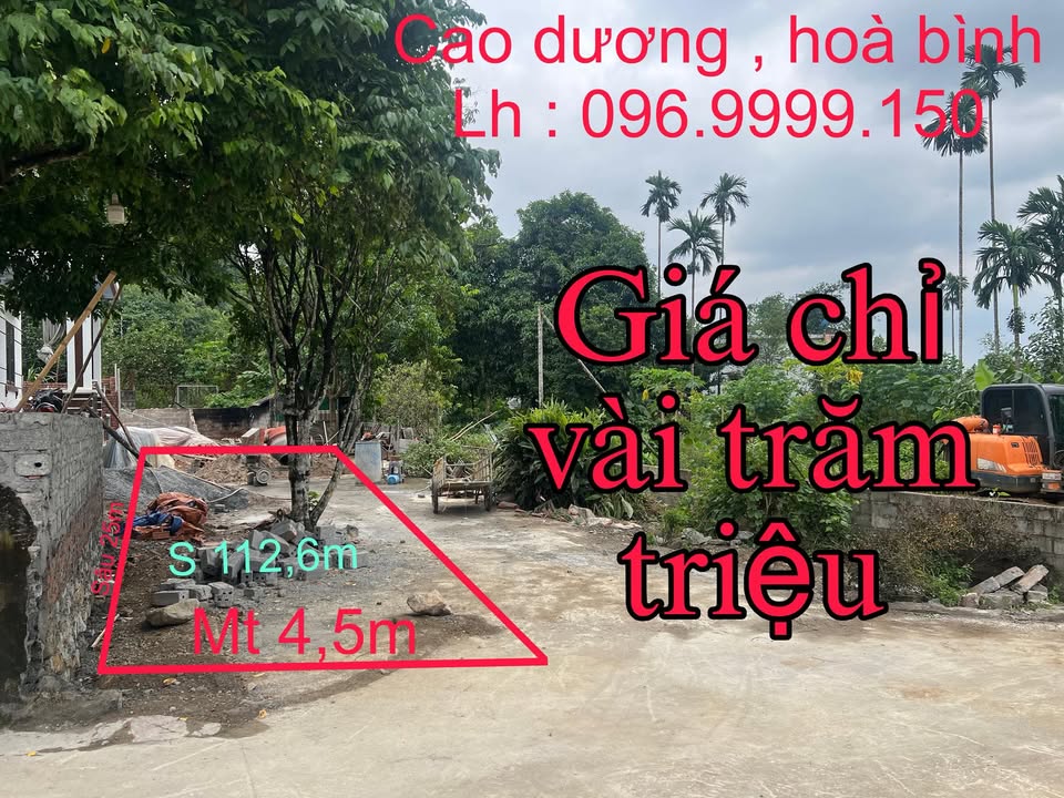 Đất thổ cư 112.6m² tại Cao Dương, Hòa Bình - Giá chỉ vài trăm triệu, Sổ đỏ chính chủ!