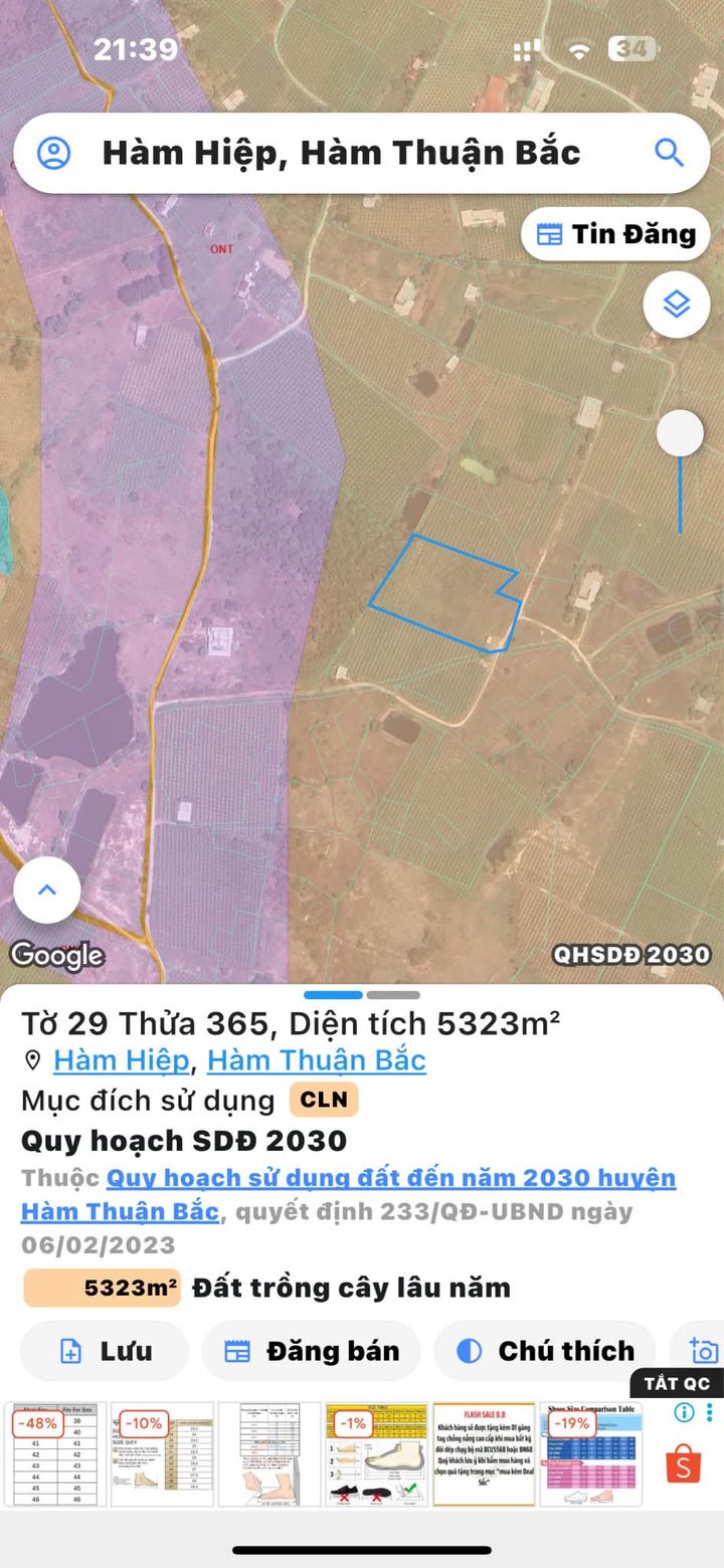 Đất CLN 5000m² Hàm Hiệp chỉ 4.5 tỷ - Cơ hội đầu tư hấp dẫn!