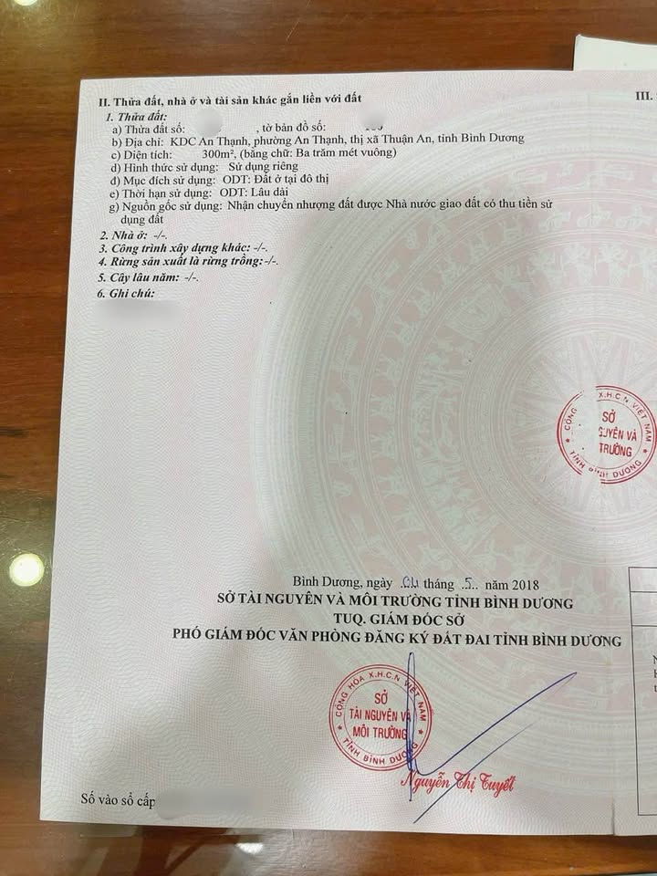 Lô đất biệt thự KDC An Thạnh 300m² giá 7.4 tỷ - Hướng chính Đông Bắc