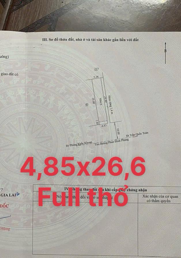 Đất mặt tiền Phan Đình Phùng, Pleiku 121m² giá chỉ 3 tỷ - Cơ hội đầu tư hấp dẫn!