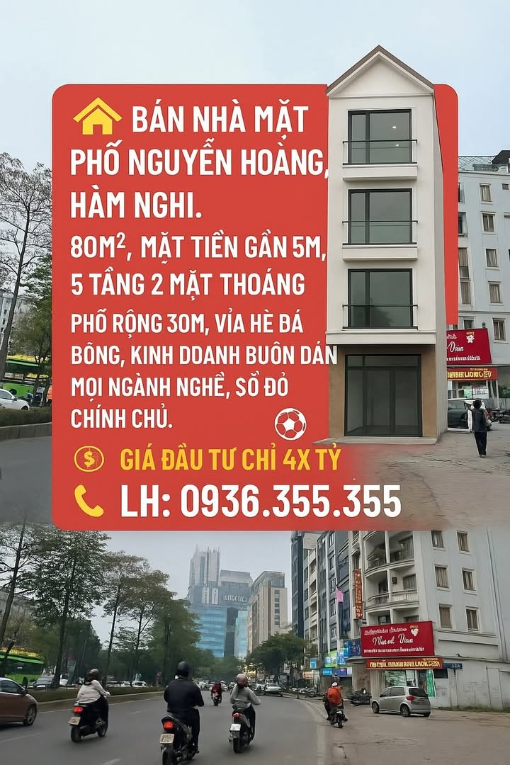 Nhà mặt phố Nguyễn Hoàng, Nam Từ Liêm 80m² giá 40 tỷ - Kinh doanh đắc địa!