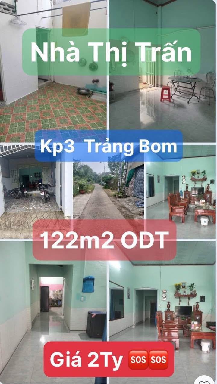 Nhà phố Trảng Bom 122m² chỉ 2.5 tỷ - Ngay trung tâm hành chính!