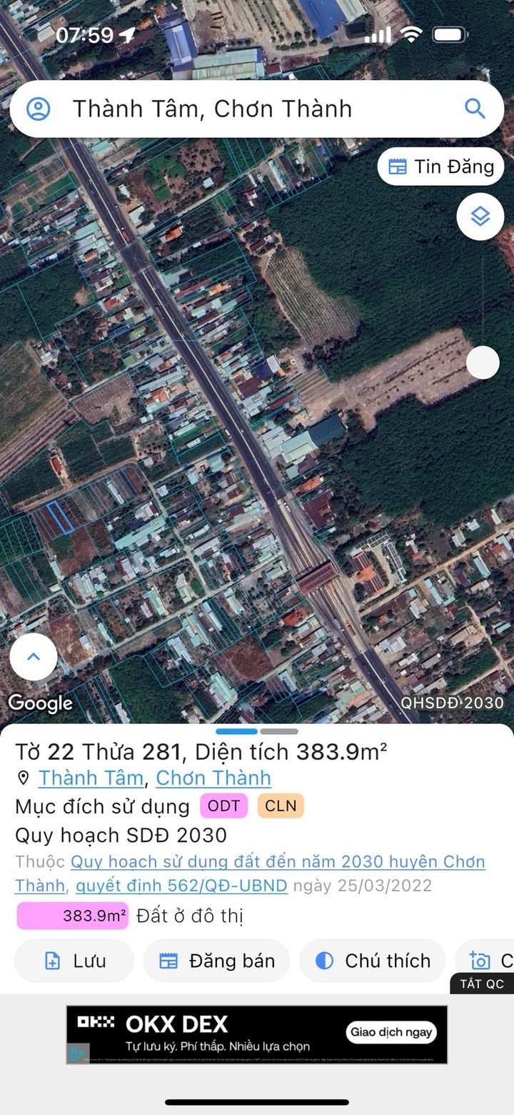 Đất nền Chơn Thành 380m² giá chỉ 1.05 tỷ - Sổ đỏ chính chủ, vị trí đắc địa!