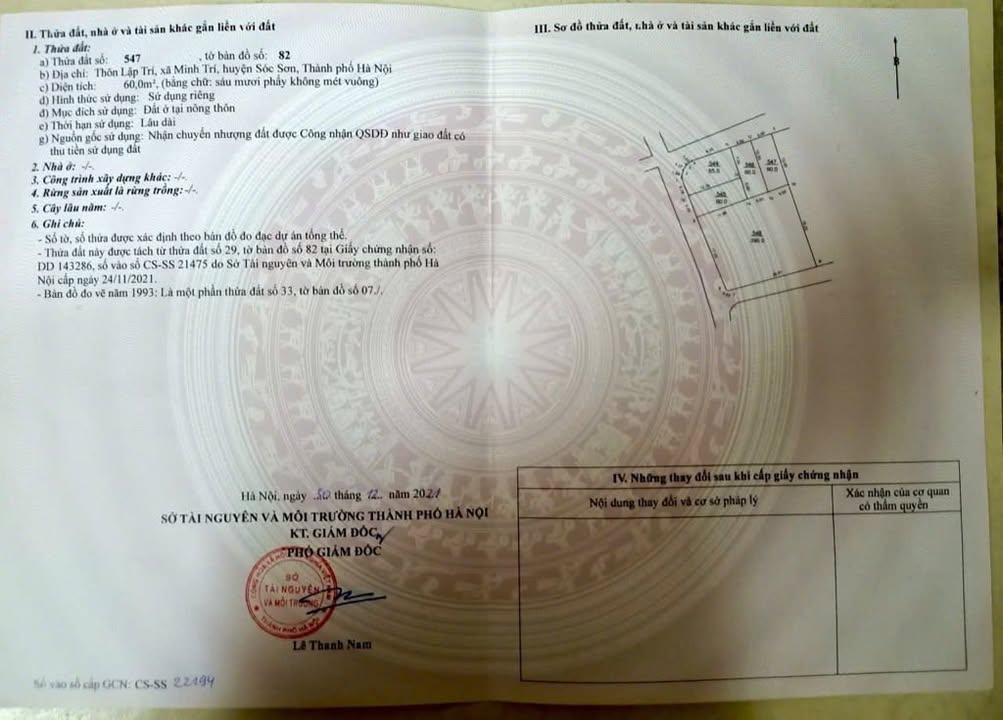 Đất thổ cư 60m² Minh Trí, Sóc Sơn - Chỉ 1.1 tỷ, đường ô tô vào tận đất!