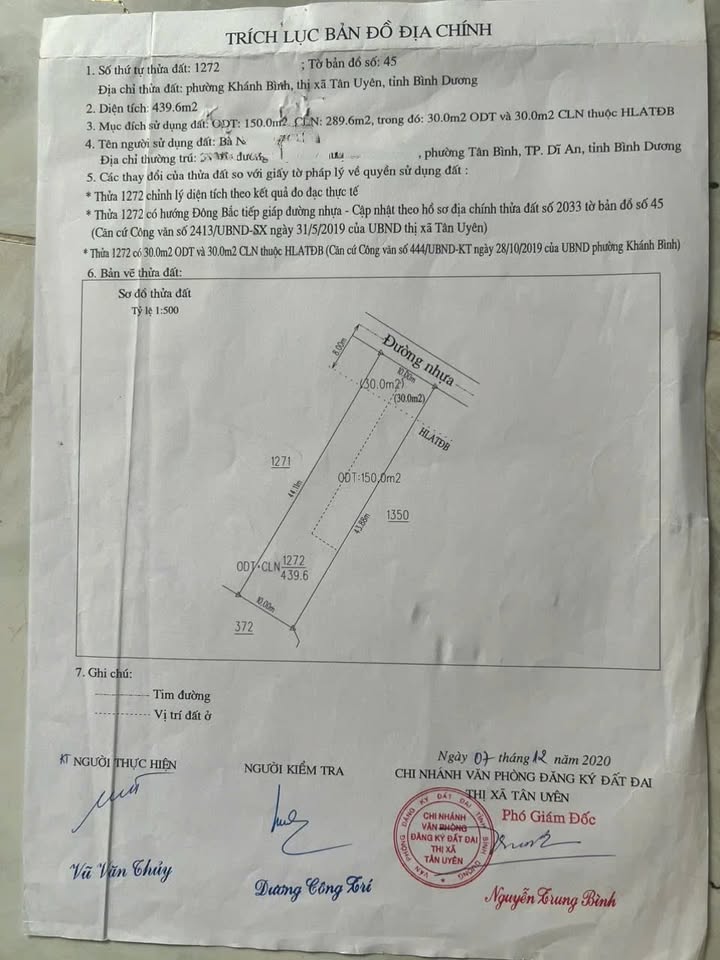 Đất mặt tiền Khánh Bình 74, Tân Uyên 450m² giá 4.7 tỷ - Bán gấp chính chủ!