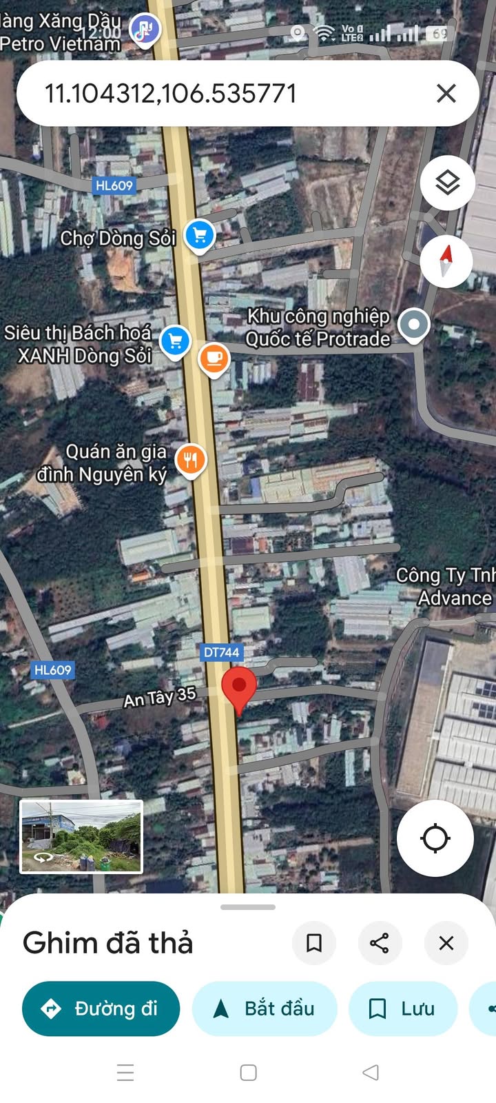 Đất mặt tiền ĐT 744 An Tây 640m² giá 10 tỷ - Vị trí kinh doanh đắc địa!