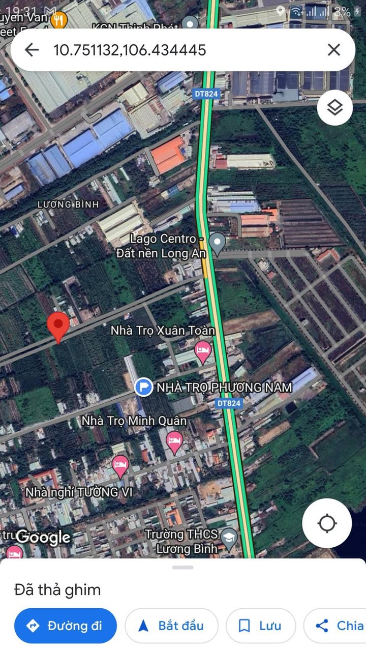 Đất nền Lương Bình Bến Lức 1000m² giá 2.8 tỷ - Cơ hội đầu tư sinh lời!