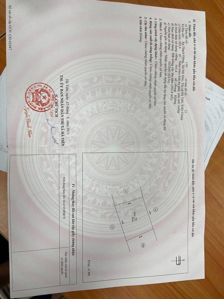 Đất thổ cư 503m² tại Mỹ Đức, Hà Tiên - Giá đầu tư hấp dẫn!