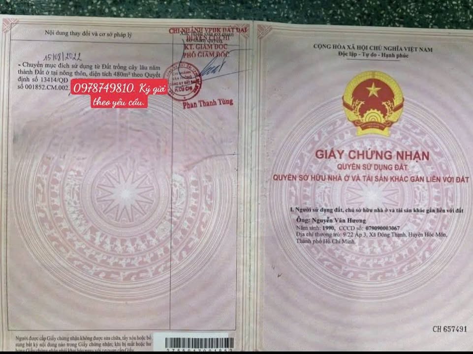 Đất nền Ấp 1, xã Bình Mỹ, huyện Củ Chi 1456m² - Đầu tư sinh lời ngay!