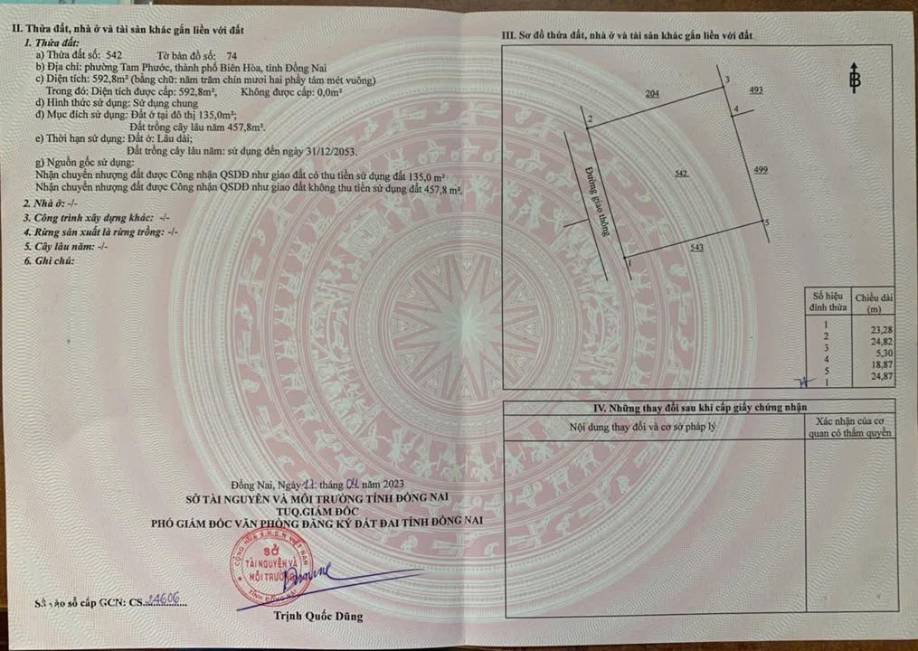 Bán đất đẹp Tam Phước Biên Hòa 592m² giá 4.4 tỷ - Đầu tư sinh lời ngay!