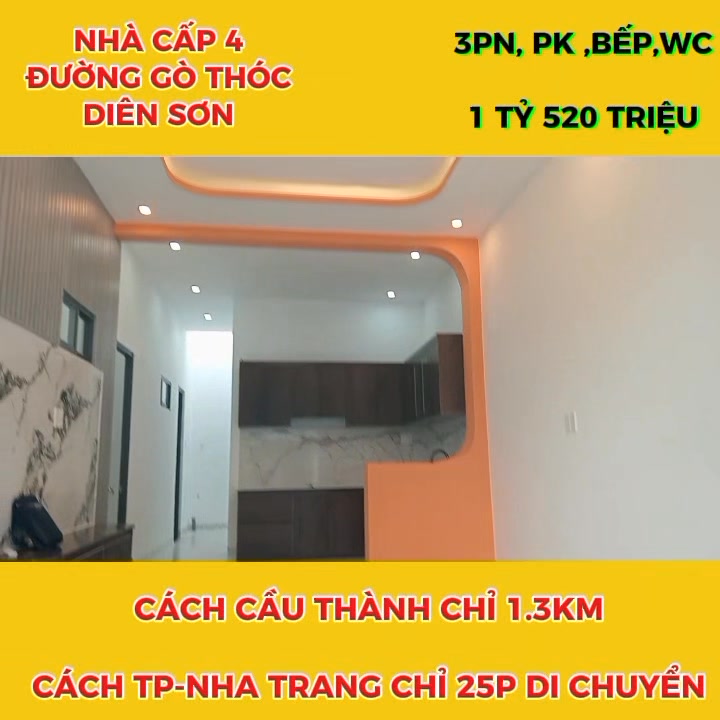 Nhà cấp 4 mặt tiền Gò Thóc 3, xã Diên Sơn 95.4m² giá 1.52 tỷ - Sổ hồng lâu dài!