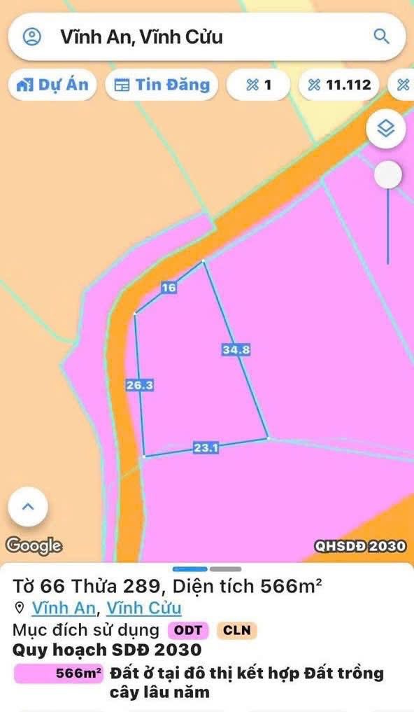 Đất biệt thự Vĩnh An 566m² giá 2.75 tỷ - Cơ hội đầu tư không thể bỏ lỡ!