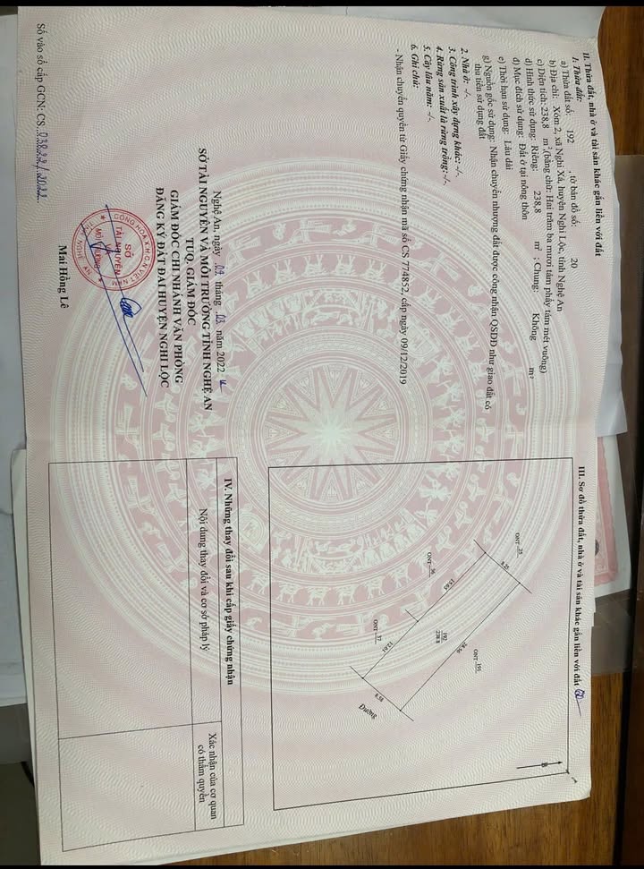 Đất nền Nghi Xá 238m² giá 1.666 tỷ - Đường thông ô tô đỗ cửa!