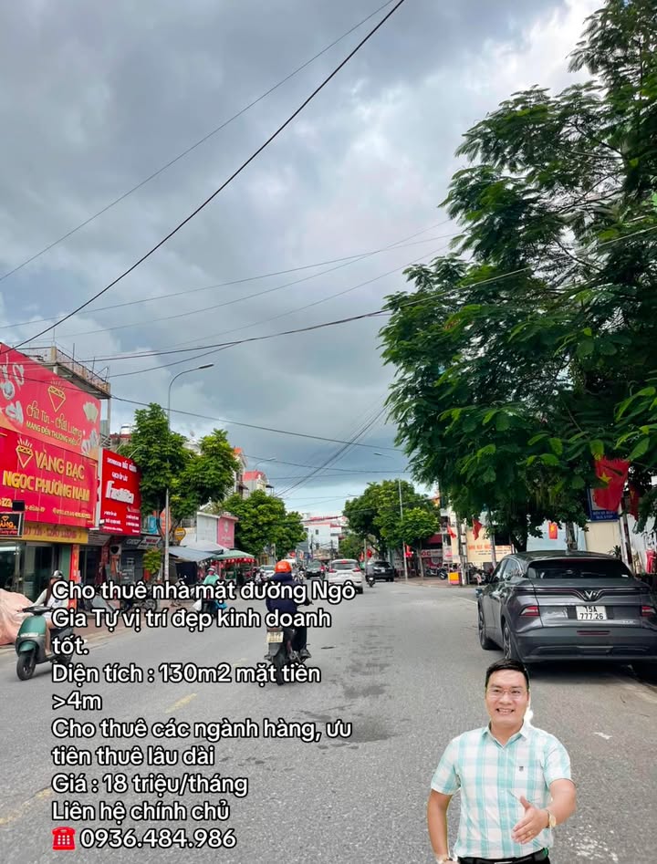 Cho thuê mặt bằng kinh doanh Ngô Gia Tự 130m² giá 18 triệu - Vị trí đắc địa, thuận lợi kinh doanh!