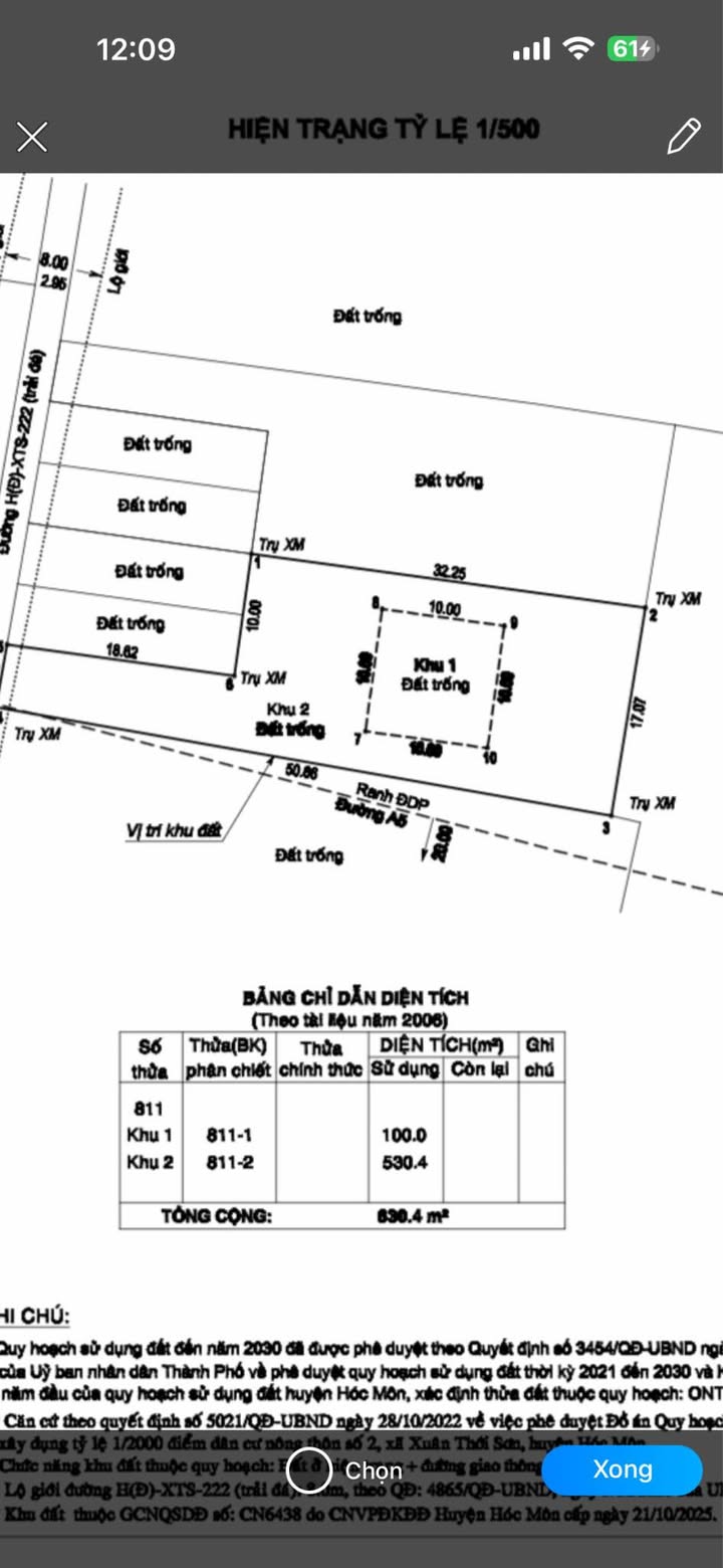 Đất nền Hóc Môn 630m² giá 4.3 tỷ - Quy hoạch dân cư hấp dẫn!