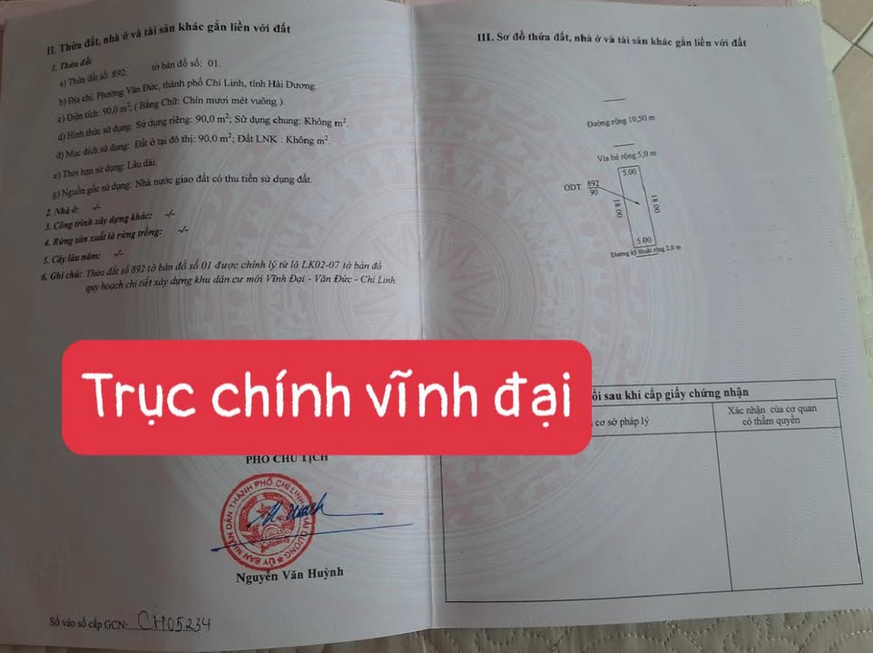 Đất nền Văn Đức Chí Linh 100m² giá thỏa thuận - Đường rộng thoáng, giao thông thuận lợi!
