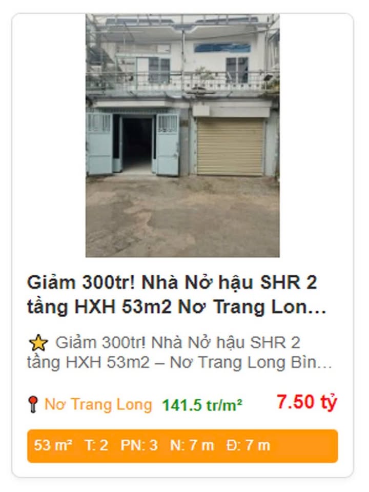 Nhà Nở Hậu 53m² 2 Tầng HXH Nơ Trang Long Bình Thạnh - Giảm Giá 300 Triệu!